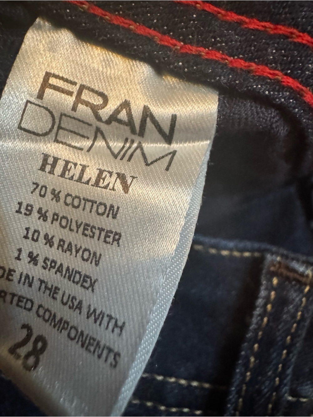 Women's Dark Indigo Skinny Jeans — Stretch Slim Fit-HELEN - Picture 6 of 6